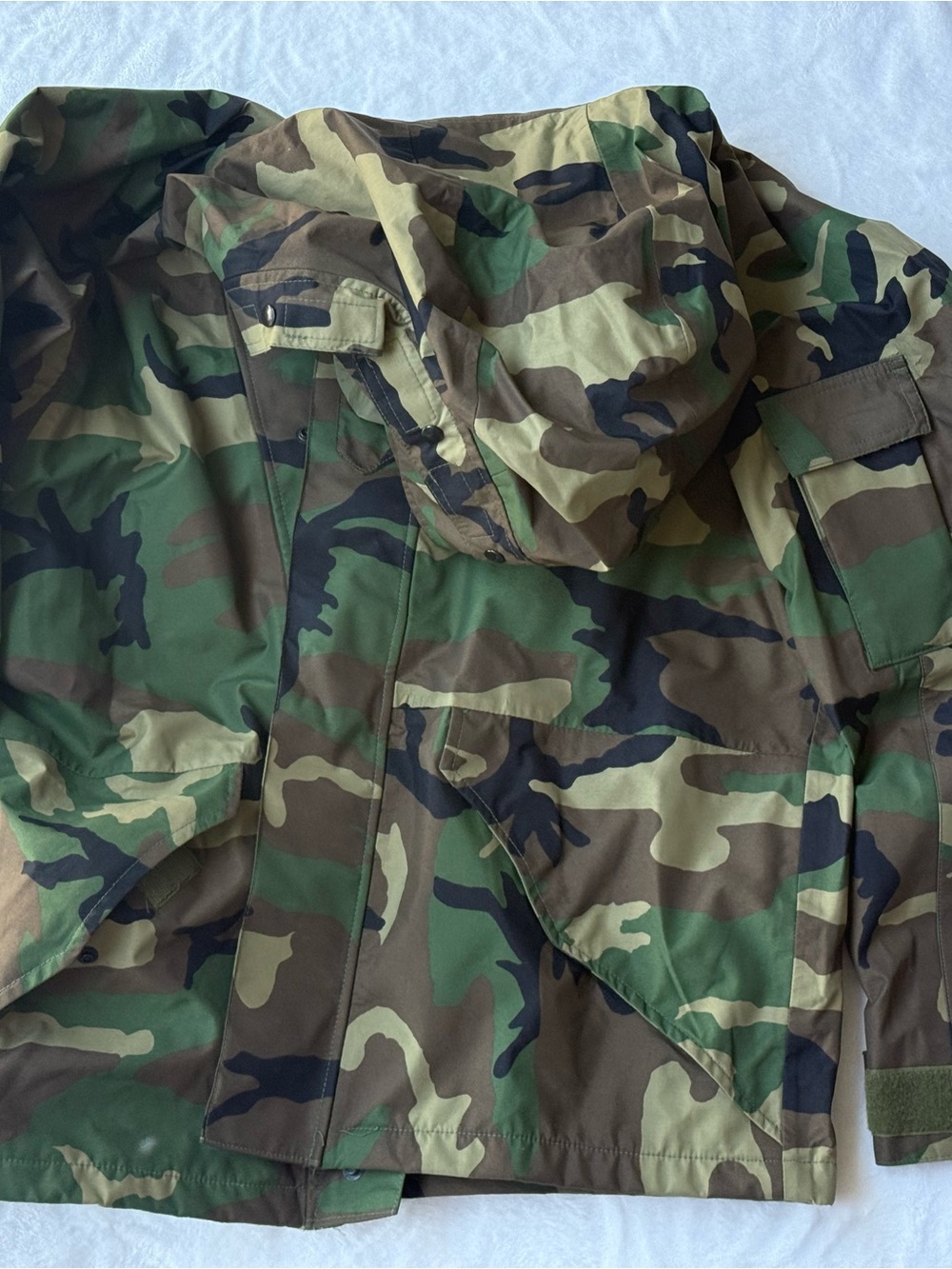 Vintage US Military ECWCS Gen I Woodland Camo Cold Weather Parka – Medium Short